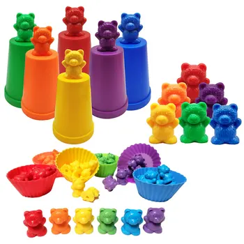 Deti Montessori Hračka Rainbow Počítanie Nesie so Zodpovedajúcou Triedenie Poháre Matematika Batoľa Hry Deti Predškolského Vzdelávacie Hračky