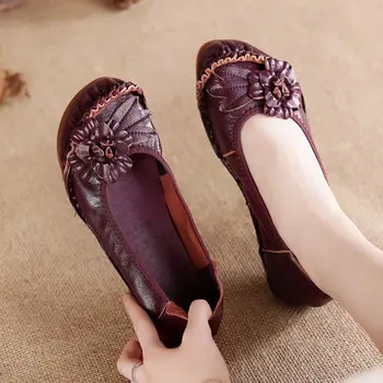 Comforthable oxford obuv pre ženy, originálne kožené mokasíny sex kvet mama topánky na jar bytov dámske topánky