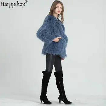 2019 jeseň a v zime nový výplet vlasy mýval kožušinový kabát žena dlhej časti kožušinový kabát mladých módnych 75 cm dlhé