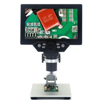 7 palcový Prenosný G1200 1200X 12MPX LCD Displej Elektronický Digitálny Mikroskop Zoom Continuous zväčšovacie sklo Hliníkovej Zliatiny Stojan Stentu