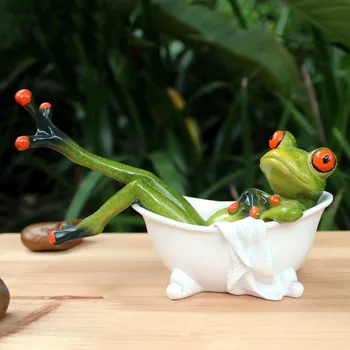 3D Mini Plavidlá Živice Tvorivé na Koni Žaba Model Figúrka Roztomilý Kreslený Žaba Home Office Stola Dekor Darček k Narodeninám