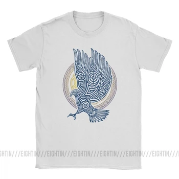 Viking Keltského Eagle Rytier Valhalla Populárne Tričko pre Mužov Krátke Rukávy Topy Tee Tričko Čistej Bavlny Kolo Krku T-Shirts