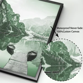 Prírodné Horské Pokojné Jazero Bavlna, Pšenica Útes Nordic Plagát Na Stenu Art Print Plátno Na Maľovanie, Dekorácie Obrázky Pre Obývacia Izba