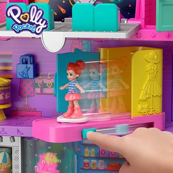 Polly Pocket Dieťa Hračky Mini Bábika Mega Mall 6 Poschodí Krásny Sen Dom Budovy Zábavné Predstierať Doma Rôzne Príslušenstvo GFP89