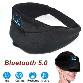 JINSERTA Bluetooth 5.0 3D Stereo Slúchadlá Bezdrôtové Mäkké Spánku Očná Maska Telefón Spanie Slúchadlá Podporu Hudobné Handsfree