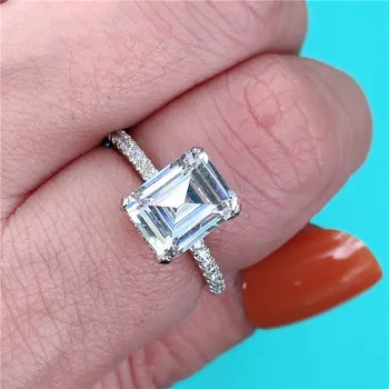 Choucong Žena Promise Ring 925 sterling Silver Emeald rez AAAAA cz Zapojenie Svadobné Kapela Prstene Pre Ženy Strany Šperky