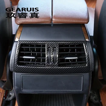 Auto Styling Uhlíkových vlákien Zadné Vzduchu Panel Air Vent Zásuvky rám, kryt Nálepky výbava pre BMW X5 X6 E70 E71 Interiéru Auto Príslušenstvo