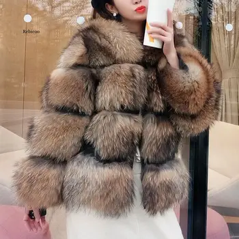 Zimné Nových Environmentálnych líška srsť srsť krátku časť teplé zahusťovanie falošná líška srsť bunda módne luxusné slim reálne kožušinový kabát ženy