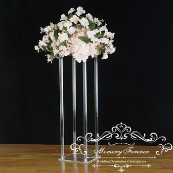 Veľkoobchod Vysokej kvality priehľadný priehľadný akrylový kvetina stand svadobný stôl vrchol kvetinová výzdoba prípade party decor