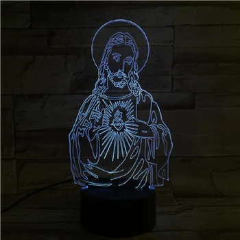 3D Akrylové LED Nočné Osvetlenie Ježiš Dotyk Lampa Kreatívne Darčeky Biele, Čierne Lávové Base Nočné Svetlo Stolná Lampa Spálne