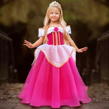 YOFEEL Aurora Šaty, Kostýmy pre Dievča, Ružová Šípková Princezná Kostým Detský Vianočný Večierok Narodeniny Maškarný