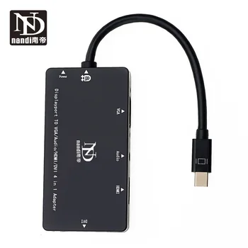 Thunderbolt 2 Dock konektor Mini Displayport na HDMI VGA DVI Multi-Port Thunderbolt Hub Adaptér 4 in1 Audio Kábel pre Mac Book Air