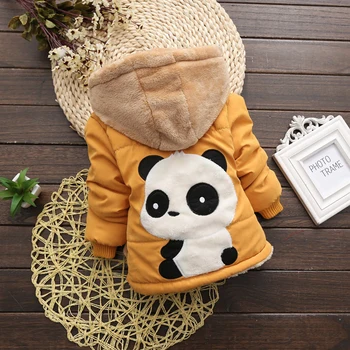 Detské Kapucí Bunda Oblečenie 2020 Módne Panda Print plus velvet zahusťovanie nových Chlapcov a dievčatá, baby, teplé Bežné Roztomilý Kabát