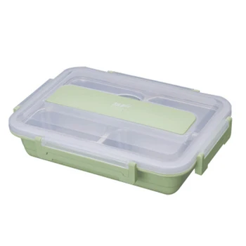 ONEUP nehrdzavejúcej ocele Lunch box Eco-friendly Pšeničnej Slamy Potravín kontajner s príbor Bento Box S Priehradkami Microwavable