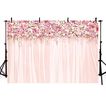 Mocsicka fotografie pozadia svadobné party ružová kvetinová Kvetinové steny, záclony lásky, Svadobné sprcha photo studio photocall boda