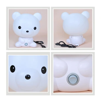 110V 220V Cartoon Panda Bear LED Nočné Svetlo Stôl, Stolové Lampy Deti Baby Darčeky Lampa pre Spálne Spanie Posteli Krytý Dekor