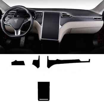 Auto-Styling Nové 3D Carbon Fiber Interiéru Vozidla stredovej Konzoly Zmena Farby Liatie Nálepky, Nálepky Pre Tesla Model X/Model S