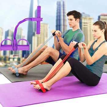 Fitness Vybavenie Latex 4 Rúr Odolnosť Kapely posilňovacia Nohy Expander Hrudníka Vytiahnuť Nohy Jogy Ťahať Lano Sit-up Pilates Cvičenie