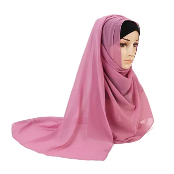 Ženy to Holý Bublina Šifón Šatky Vysokej Kvality Hijabs Módne Moslimských Hlavu Zábal Turban hlavový most Handričkou Šatkou Islam Šatku