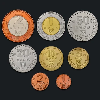 Cabinda 8 mincí celý set 2009 Reálne Pôvodných Mincí Originálne Vydanie Zbierky Mince Unc
