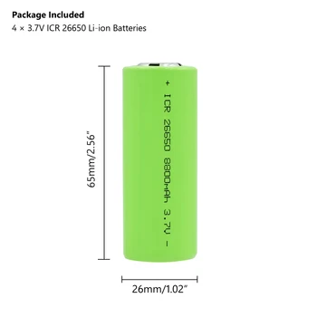 26650 Batéria 3,7 V 8800mAh Li-ion nabíjateľnú Batériu, trezor batérie Priemyselné Použitie, lithium, Vhodné pre baterky batérie
