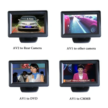 4.3 Palcový TFT Farebný LCD Displej Auto Reverz Spätného Ploche Displeja Visual Zadnej strane Obrazu Podporu Auto Zadné Vie Palubnom Monitore