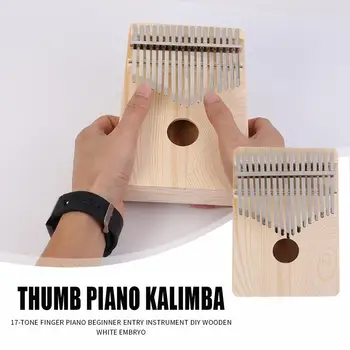 17 Tlačidlo Kalimba Palec, Prst Klavír DIY Kit Natural Keyboard Sanza Mbira Drevené Biele Embrya Kalimba Nástroj Príslušenstvo