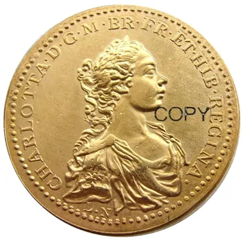 ANGLICKO MEDAILA 1761 GRANDE BRETAGNE COURONNEMENT CHARLOTTE DE MECKLEMBURG pozlátená Kópia mince