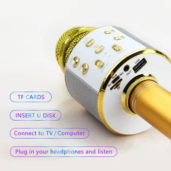 Bezdrôtová Karaoke Mikrofón Reproduktor Domov KTV Prehrávač Hudby, Spevu Ručný Mikrofón