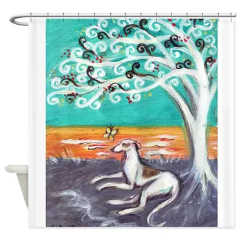 Dizajn Greyhound duchovný strom Dekoratívne Textílie Sprchový Záves