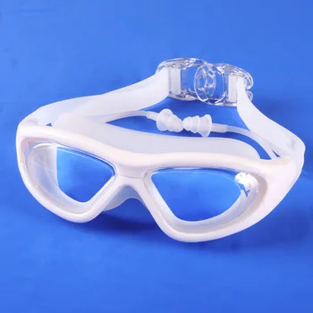 Muži Ženy -800 Stupeň Veľký Rámik Krátkozrakosť plavecké Okuliare Transparentné Anti-fog Plávanie Okuliare s Earplug