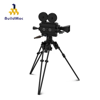 BuildMoc Mesto Príslušenstvo Tvorca staromódnou Film Model Fotoaparátu Tehly Priateľmi Dievča Kamera Nápad MOC Stavebné Bloky pre Deti Hračky