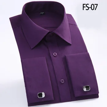 Aoliwen značky mužov francúzska manžeta tričko dlhý rukáv Flanelové veľké veľkosti 6XL Vysokej kvality farbou mužov košeľu smart casual