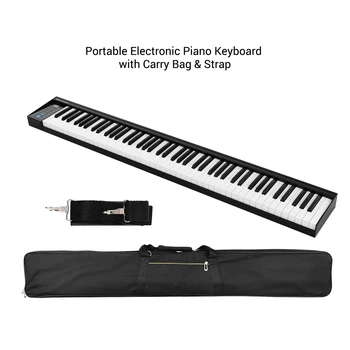 88 Klávesov Digitálny Elektronický Klavír, Keyboard MIDI Výstup Vstavané Stereo Reproduktory, Svetelné Pásy s 400 Tóny 128 Rytmy 80 Piesne