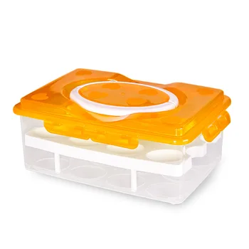 24 Mriežky Vajcia Úložný Box Potravín Ostrejšie Kontajner Organizátor Pohodlné Dvojité Vrstva Plastu Boxs Multifunkčné Kuchynské Produkty