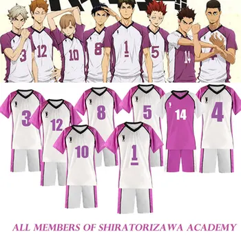Haikyuu Sezóna 3 Cosplay Jersey Shiratorizawa Akadémie Uniformy Wakatoshi Ushijima Eita Semi Satori Tendo Sportwear Kostým Sady