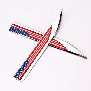 1Pair Americké Vlajky Kufri Bočné Krídlo Kovový Znak, Odznak Nálepky Obtlačok na Auto, Motocykel Nálepky