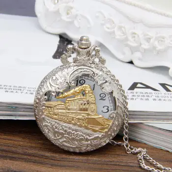 Ženy, muži, vreckové hodinky Vintage Parný Vlak Starožitné Reťazca Unisex Quartz Lokomotíva Prívesok Vrecku Náhrdelník Sledujte najlepšie Darčeky часы