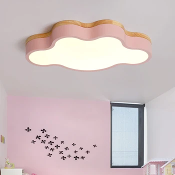 Drevené Oblačno LED Stropné Svietidlá Detskej Izby Obývacia Izba Cloud Tvar Stmievateľné Vnútorné Stropné Lampy, Svietidlá Luminaria