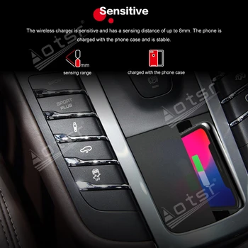 QI Auto Bezdrôtová Nabíjačka Pre Porsche Macan Inteligentné Infračervené Rýchle Nabíjanie Telefónu držiak pre iPhone Samsung Huawei