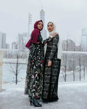 Moslimské Výšivky Abaya Cardigan Maxi Šaty Kimono Dlhé Rúcha Žena Vestidos Blízkom Východe Ramadánu Eid Turecká Islamská Modlitba
