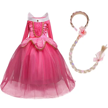 3 4 6 8 10 Rokov Dievčatá Sleeping Beauty Party Šaty Deti Aurora Halloween Kostým Princezná Pre Deti Narodeniny, Vianočné Oblečenie