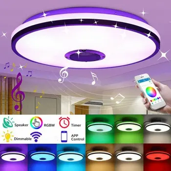 RGB LED Stropné Svietidlá Domov Osvetlenie Smart Bluetooth Hudby Svetlo Spálňa Žiarivka Sfarbenie Stropné Svietidlo S Diaľkovým ovládaním