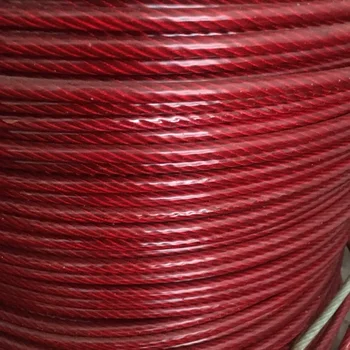 2 MM--5 MM, 20-120M červený PVC a potiahnuté oceľový drôt, lano oblečenie riadku skleníkových kábel visí opasok