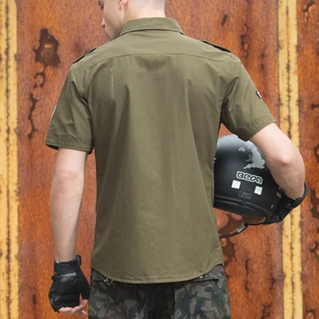 Pánske Košele Plus Veľkosti 6XL Armády Vojenské Taktické odznak Tričko Mužov Bavlna 2020 Muž Bežné Fitness Cargo Košele Košieľka Homme
