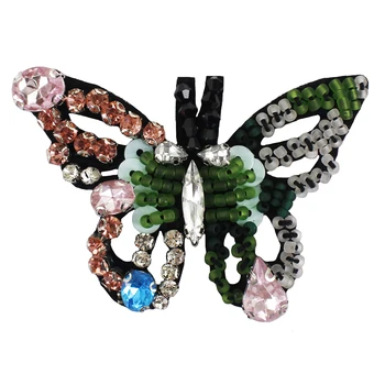 Perlové Kamienkami Crystal Sequin Motýľ Škvrny Šiť na Opravu Nášivka na Oblečenie Brošne Šatku Ozdobenú Odznak 20 kusov