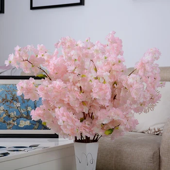 Falošné Čerešňový Kvet Kvet Pobočky Begonia Sakura Strom Stonky pre Udalosť, Svadbu Strom Deco Dekoračné Umelé Kvety Pre Hotel
