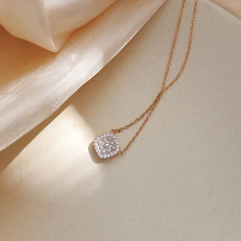 Námestie Perlový Náhrdelník Ženy Valentines Day Darček Reťazca Mincový Striebro Elegantná Kórejský Luxusné Šperky Veľkoobchod Zadarmo Shiping