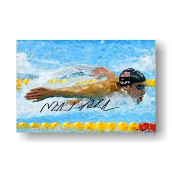 Michael Phelps Olympijský Hrdina Plávanie Tlač Foto Plagát 24x36 palcový Hodváb plagát