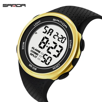 Móda Sanda 375 pánske Hodinky Led Digitálne Hodiny Luxusné Elektronické Hodinky na Potápanie, Plávanie Športové náramkové hodinky Relogio Masculino